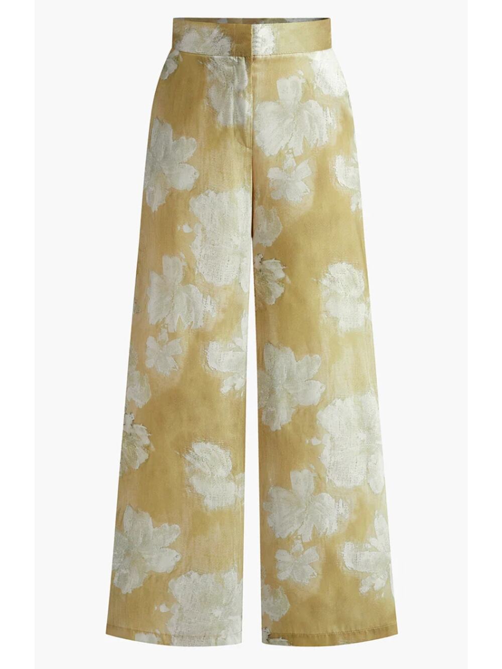 Commense Gold Floral Wide-Leg Pants – XL – NWT - Modern Chic